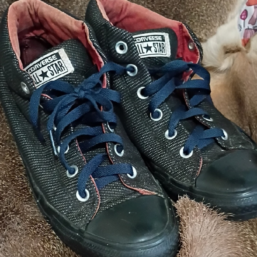 Converse Mens Black and Blue High-Tops